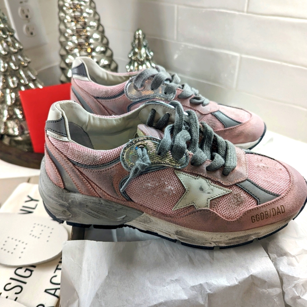 Size 36 Golden Goose Running Dad in Pink & White